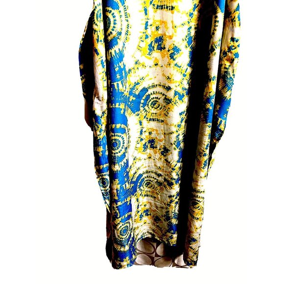 Gypsieblu Caftan Kaftan Maxi Long Boho  Dress -One Size  Kimono Slvs  V-Neck NWT - Picture 7 of 10